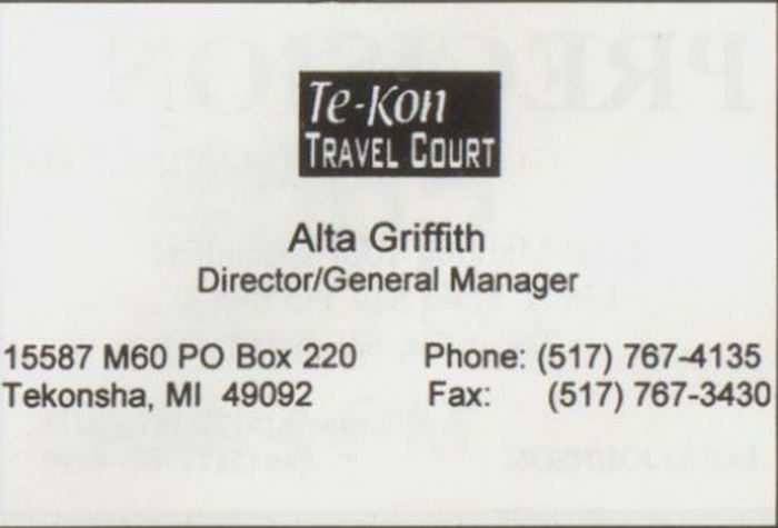 Tekon Grill (Te-Kon Grill & Truck Stop) - Vintage Tekonsha Yearbook Ad (newer photo)